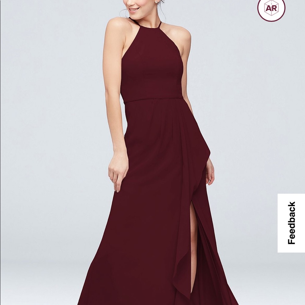 David’s Bridal Wine Bridesmaid Dress